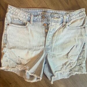 Light Blue Distressed Denim Shorts